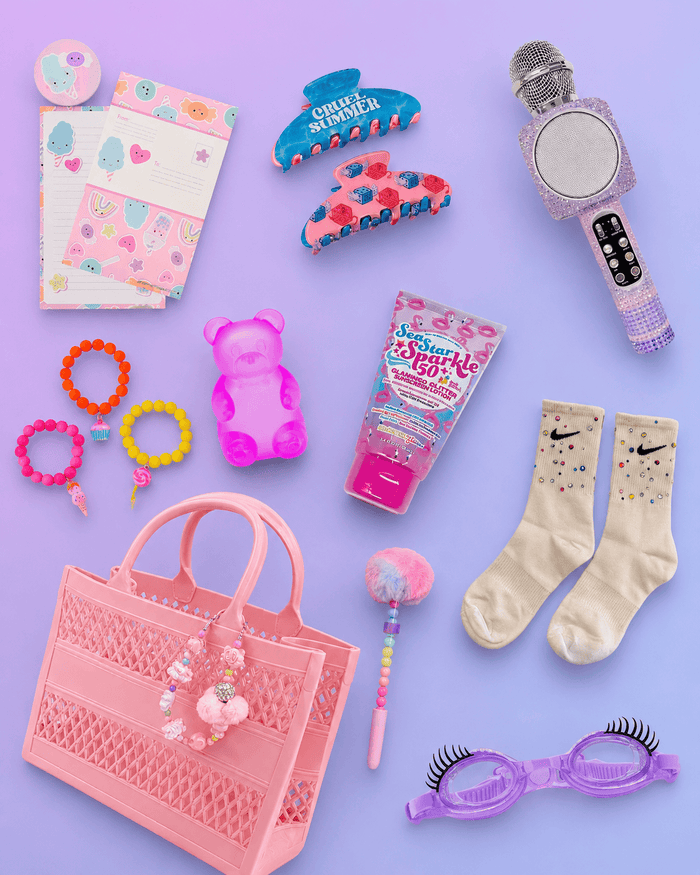 Lola + The Boys Light Pink Camp Essentials Summer Basket