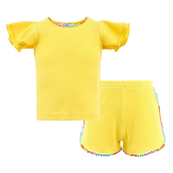 Lola + The Boys 2 Candy Gem Sunny Ruffle Set