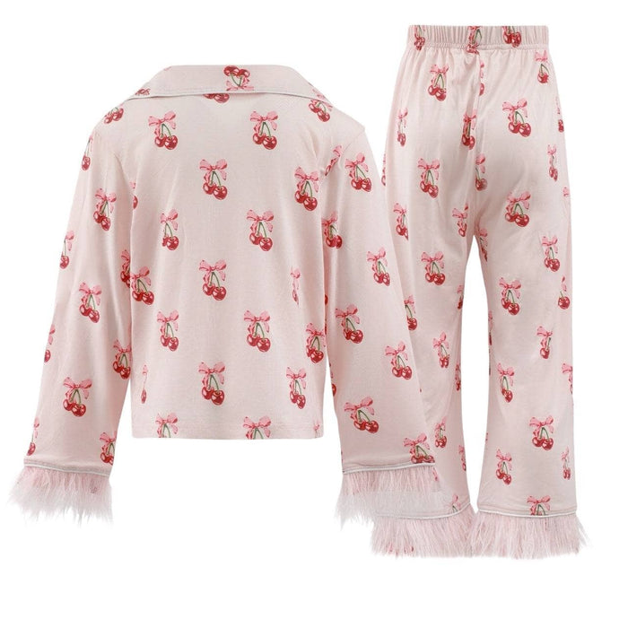 Lola + The Boys Cherry Bows Soft Feather Set