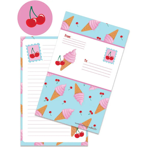 Lola + The Boys Cherry Cones Foldover Cards