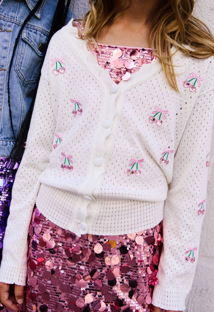 Lola + The Boys Cherry on Top Cardigan