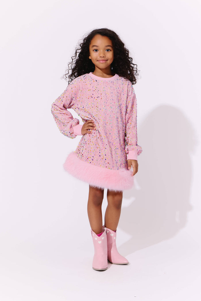 Lola + The Boys Confetti Shimmer Party Dress