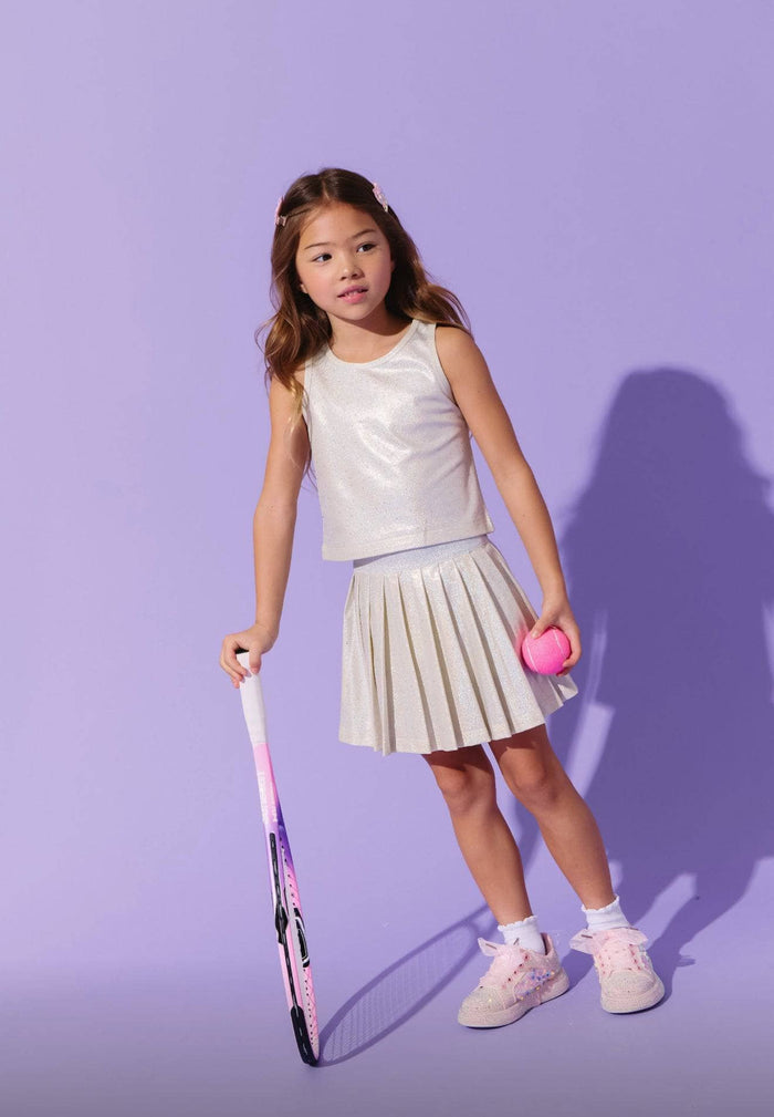 Lola + The Boys Cream Crystal Tennis Set