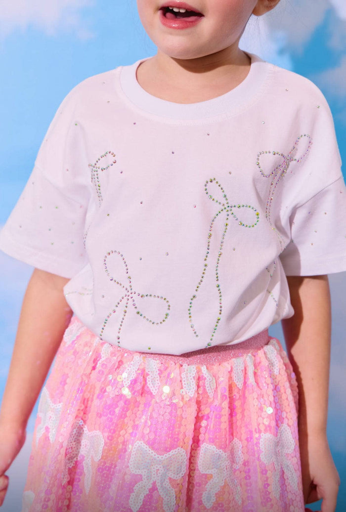 lola-new-arrival Crystal Bows T-shirt