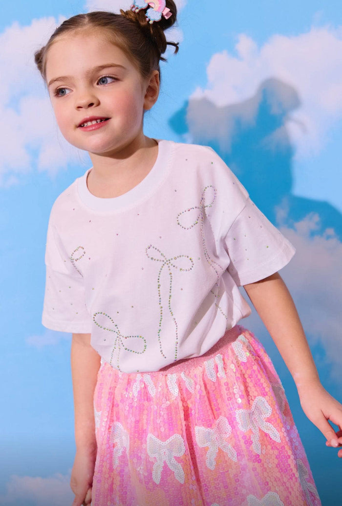 lola-new-arrival Crystal Bows T-shirt