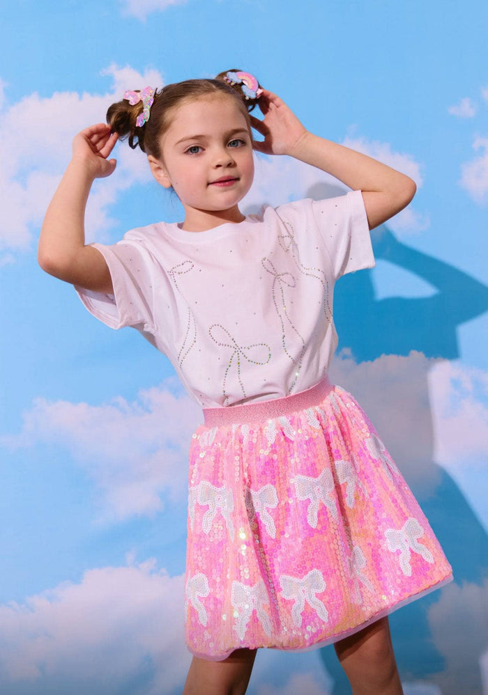 lola-new-arrival Crystal Bows T-shirt