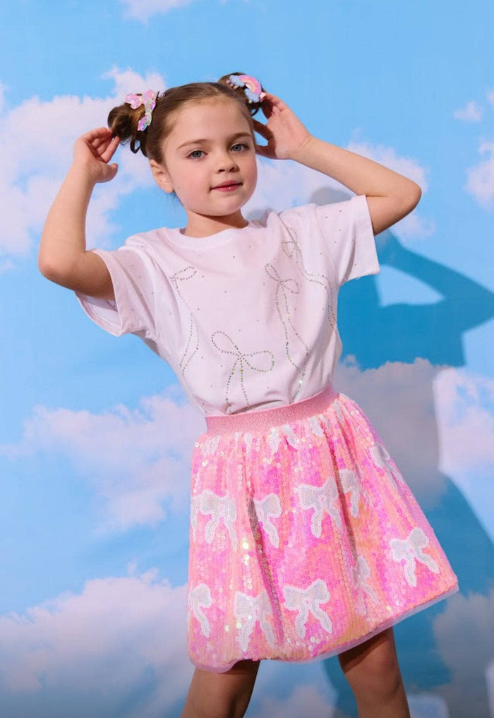 lola-new-arrival Crystal Bows T-shirt