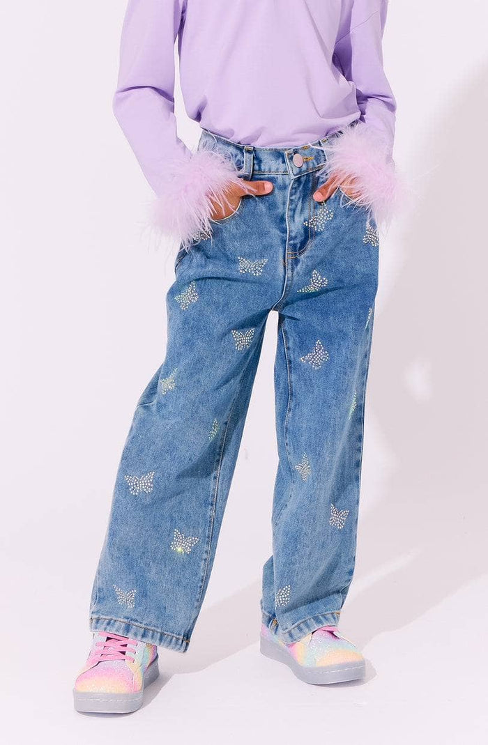 Lola + The Boys Crystal Butterfly Jeans