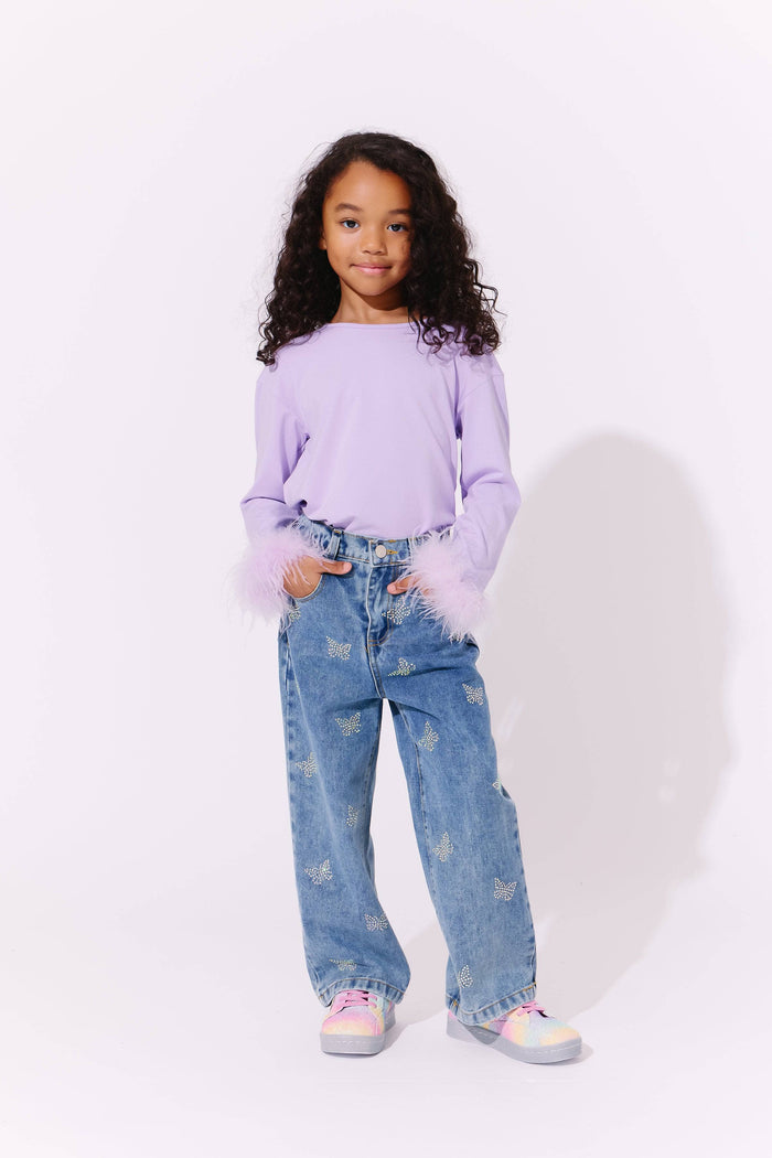 Lola + The Boys Crystal Butterfly Jeans