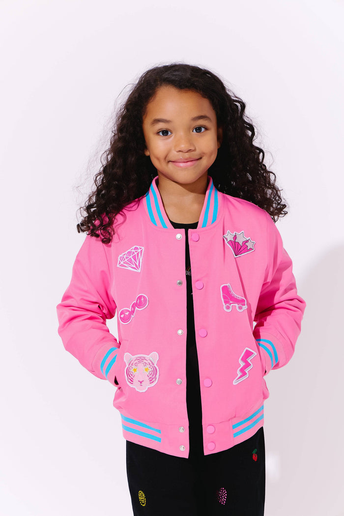 Lola + The Boys Crystal Butterfly Patch Jacket