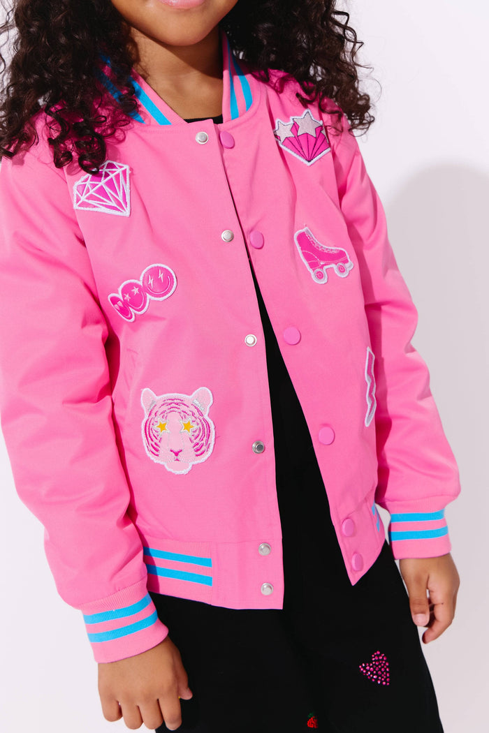 Lola + The Boys Crystal Butterfly Patch Jacket