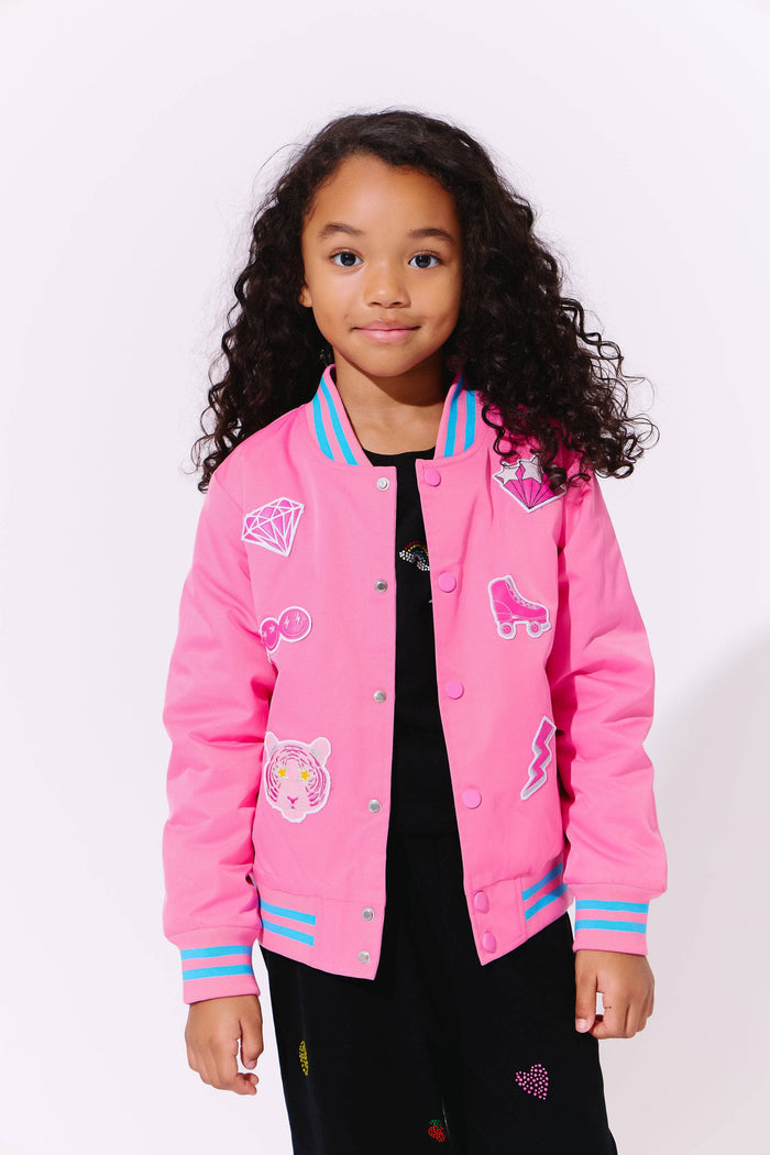 Lola + The Boys Crystal Butterfly Patch Jacket