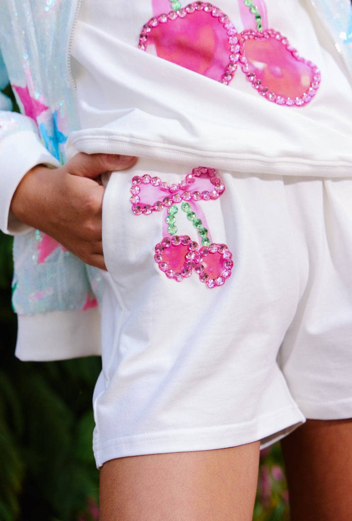 Lola + The Boys Crystal Cherry Bow Short Set