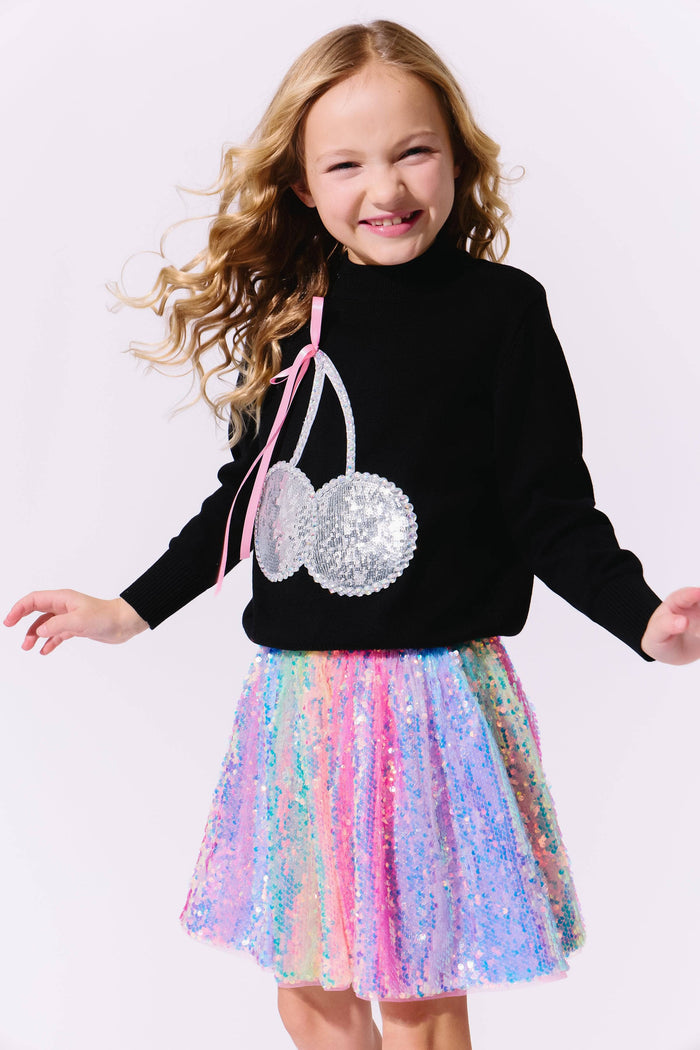 Lola + The Boys Crystal Cherry Sweater