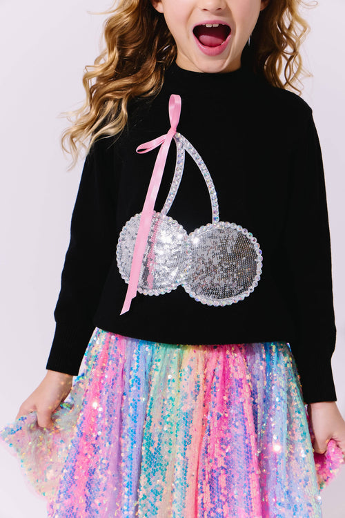 Lola + The Boys Crystal Cherry Sweater