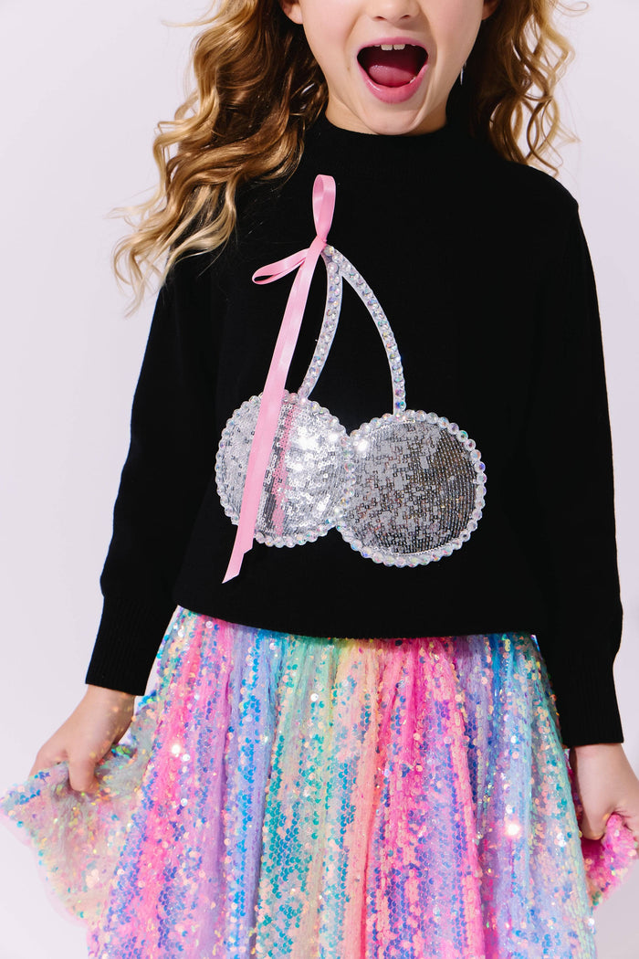 Lola + The Boys Crystal Cherry Sweater