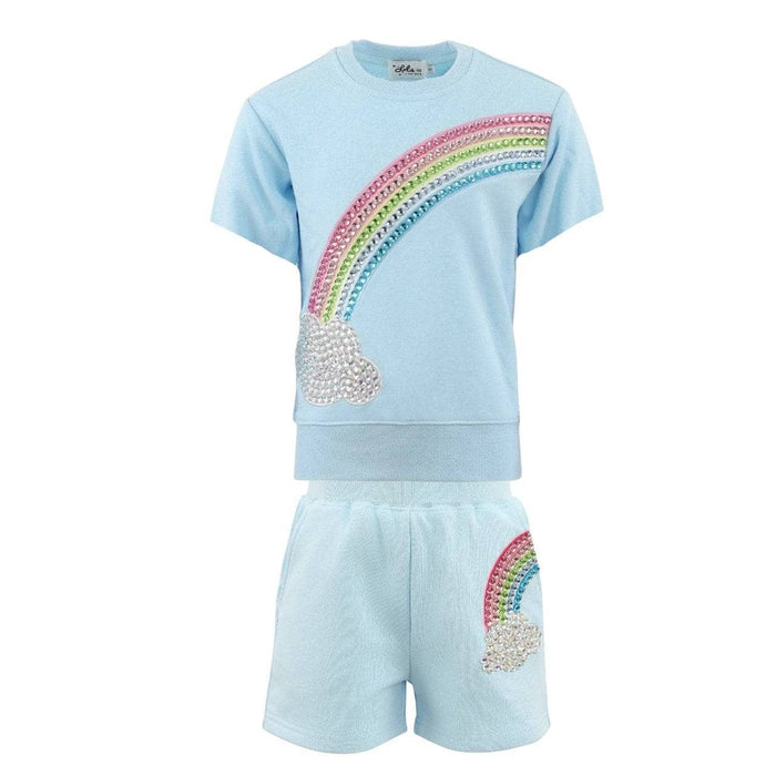 Lola + The Boys Crystal Rainbow Sky Short Set