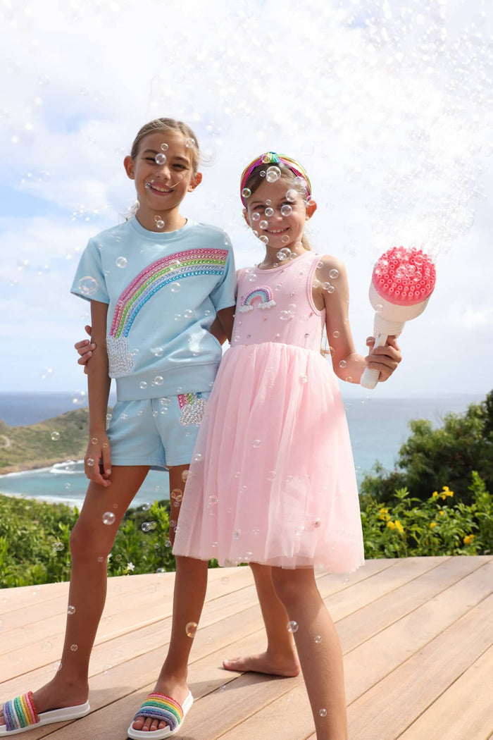 Lola + The Boys Crystal Rainbow Sky Short Set