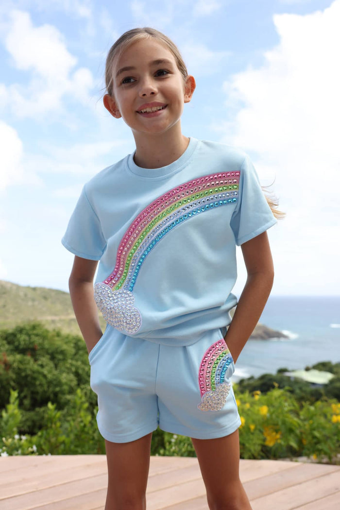 Lola + The Boys Crystal Rainbow Sky Short Set