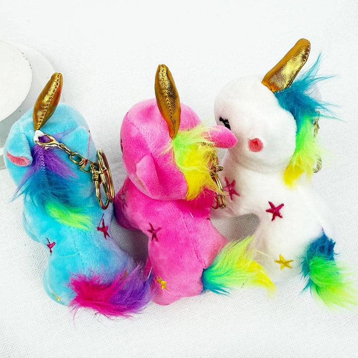Lola + The Boys Cute Unicorn Plushie Key Chain