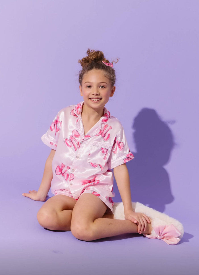 lola-new-arrival Cutie Bow Silky Short Set