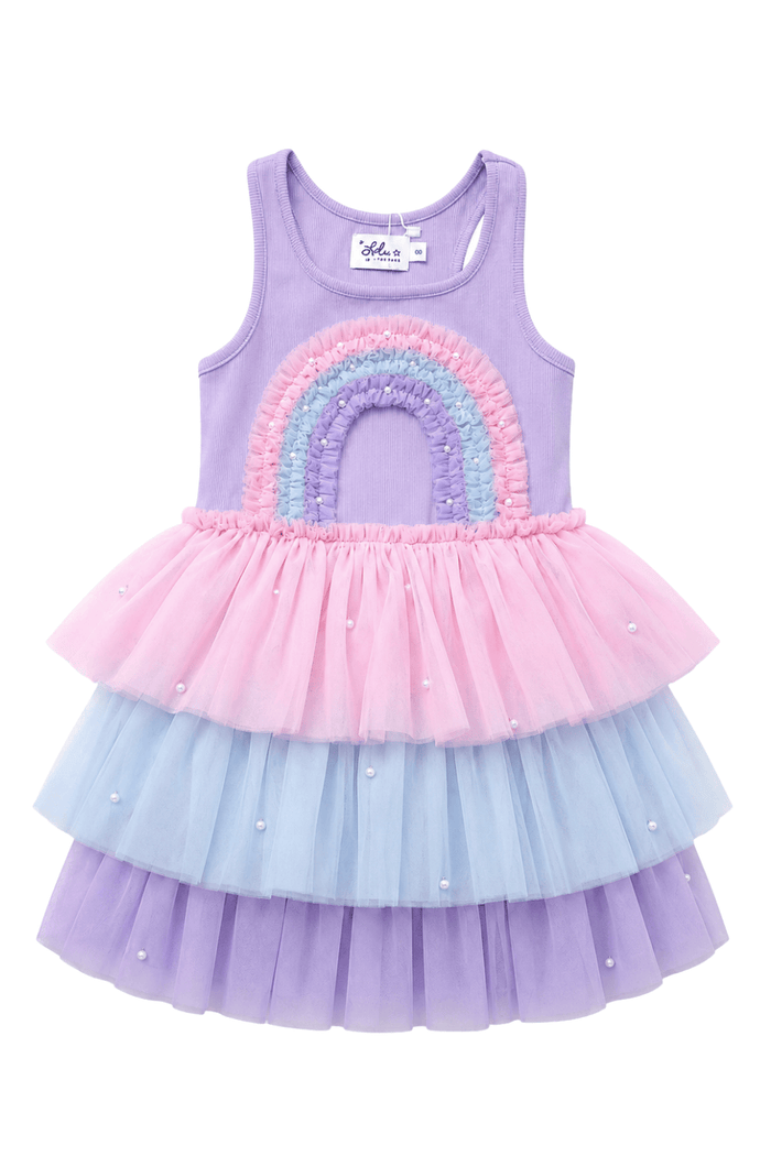 Lavender 3D Rainbow Tank Dress - Lola + The Boys