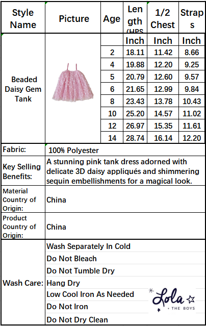 lola-new-arrival Dress Beaded Daisy Gem Tank Dress