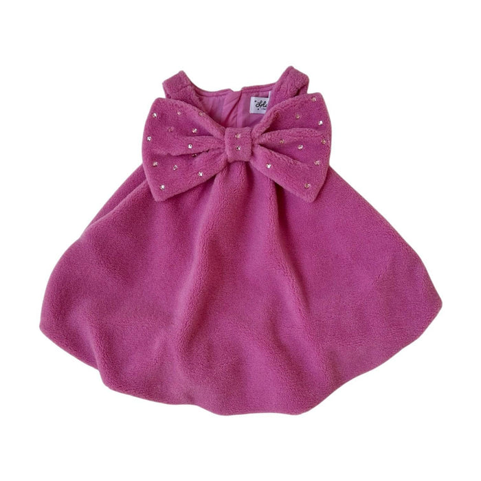 exclude-fall Dress Big Bow Teddy Fleece Dress