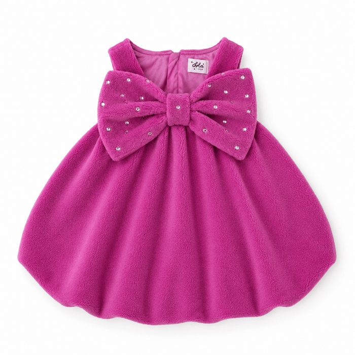 exclude-fall Dress Big Bow Teddy Fleece Dress