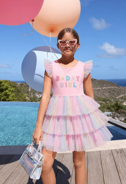 Lola + The Boys Dress Birthday Girl Ombre Dress