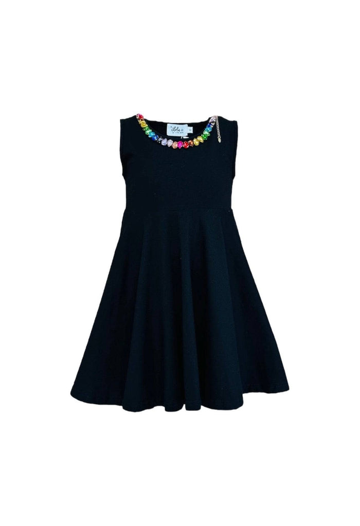 Lola + The Boys Dress Black Rainbow Gems Tank Dress