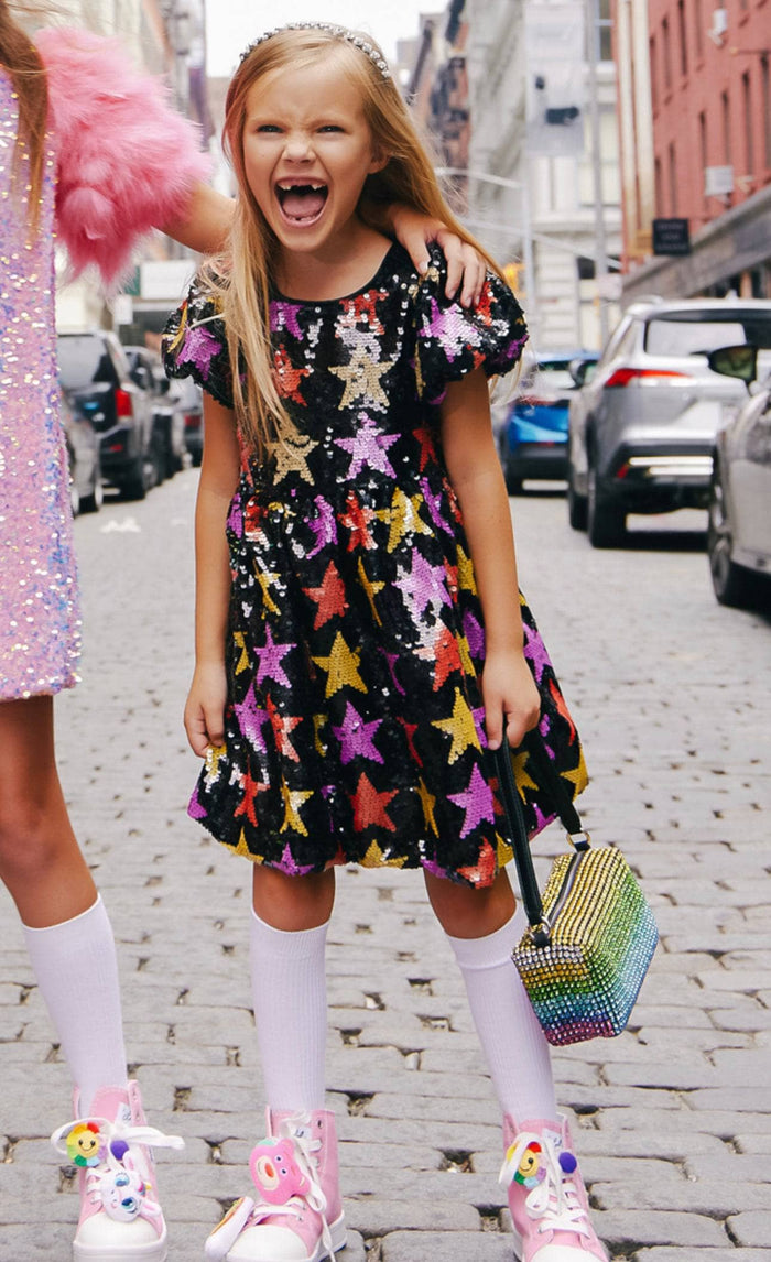 Black Sequin Winter Stars Dress Black Sequin Winter Stars Dress