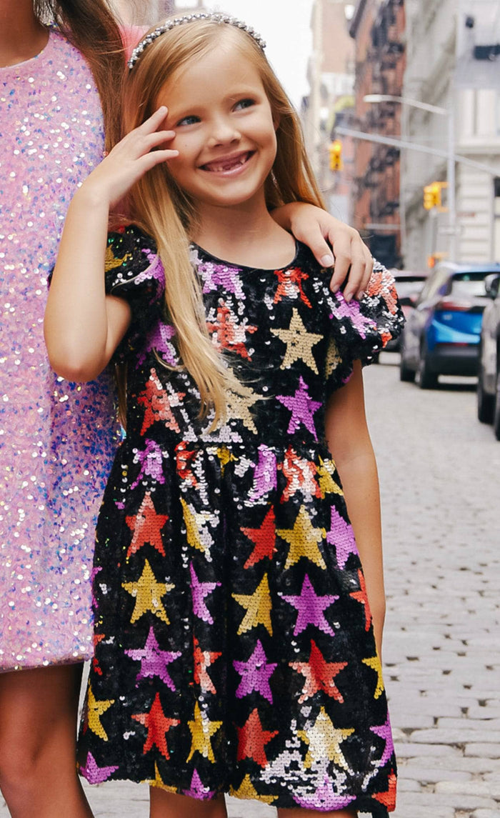Black Sequin Winter Stars Dress Black Sequin Winter Stars Dress