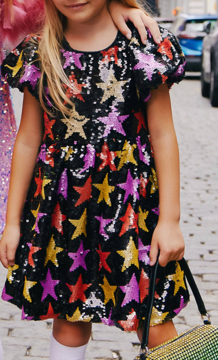 Black Sequin Winter Stars Dress Black Sequin Winter Stars Dress