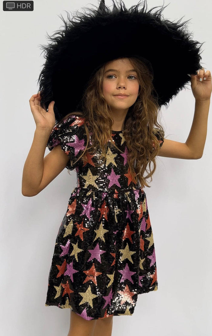 Black Sequin Winter Stars Dress Black Sequin Winter Stars Dress
