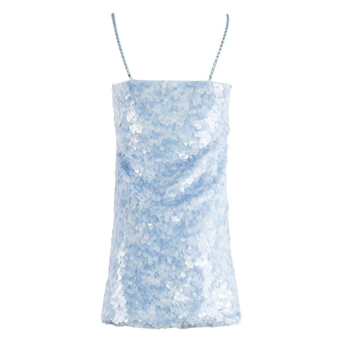 Lola + The Boys Dress Blue Mini Paillette Dress