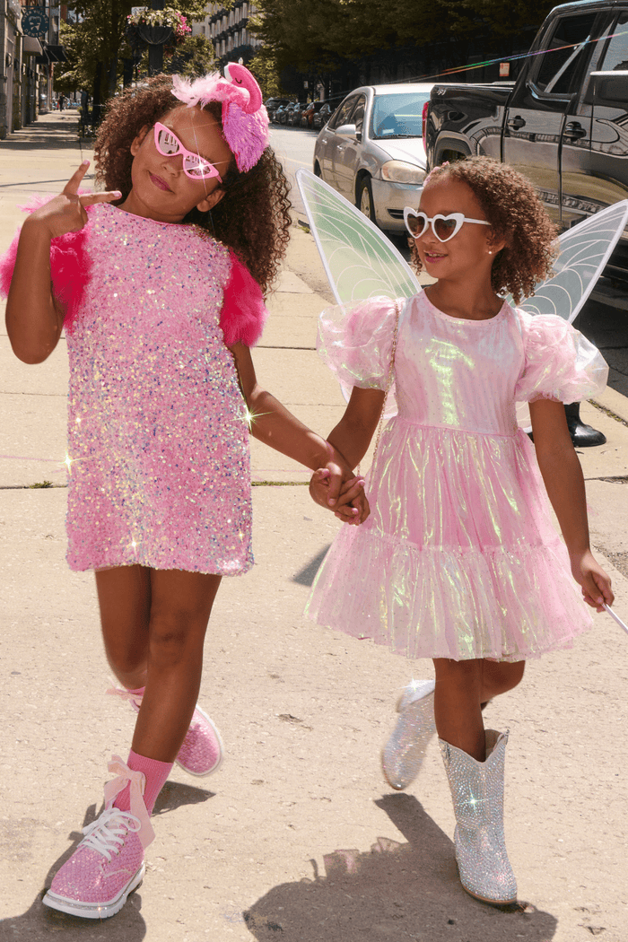 Lola + The Boys Dress Bubble Gum Hologram Dress