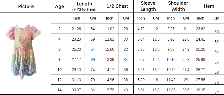 Torso Size Chart – My Bubble Bum