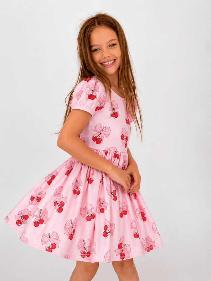 Lola + The Boys Dress Cherry Bows Tulle Dress
