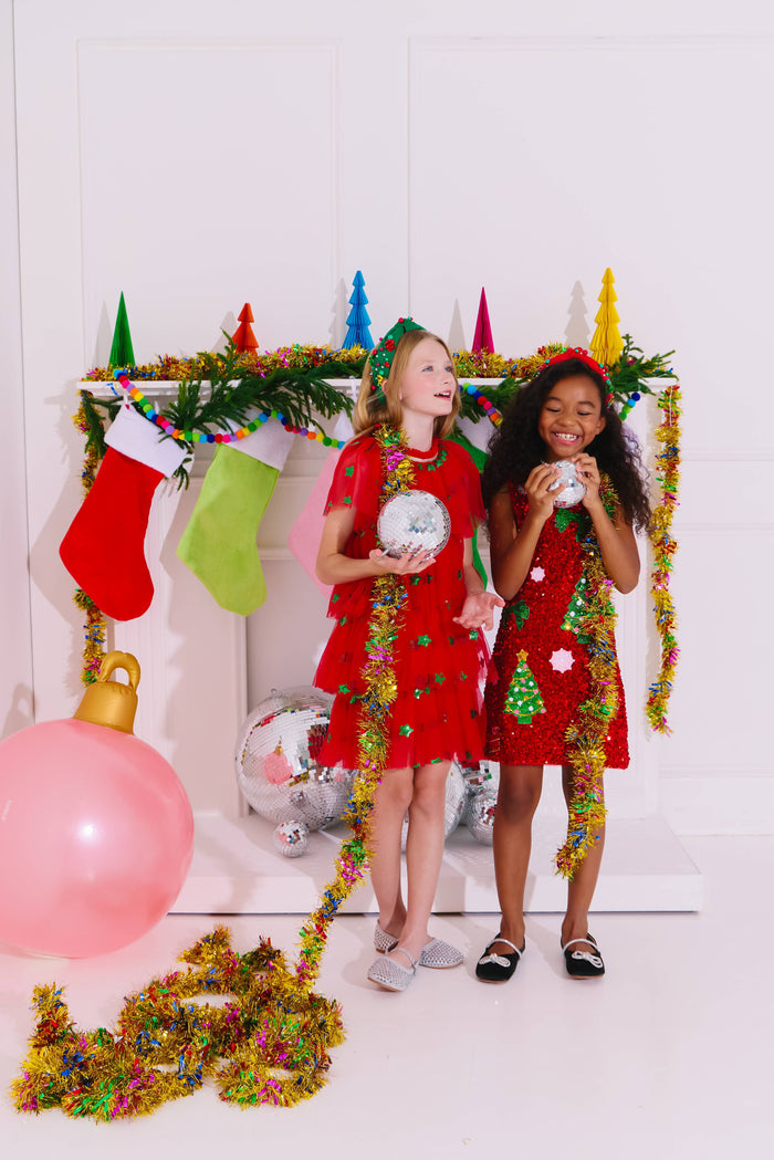 Lola + The Boys Dress Christmas Shimmer Icon Dress