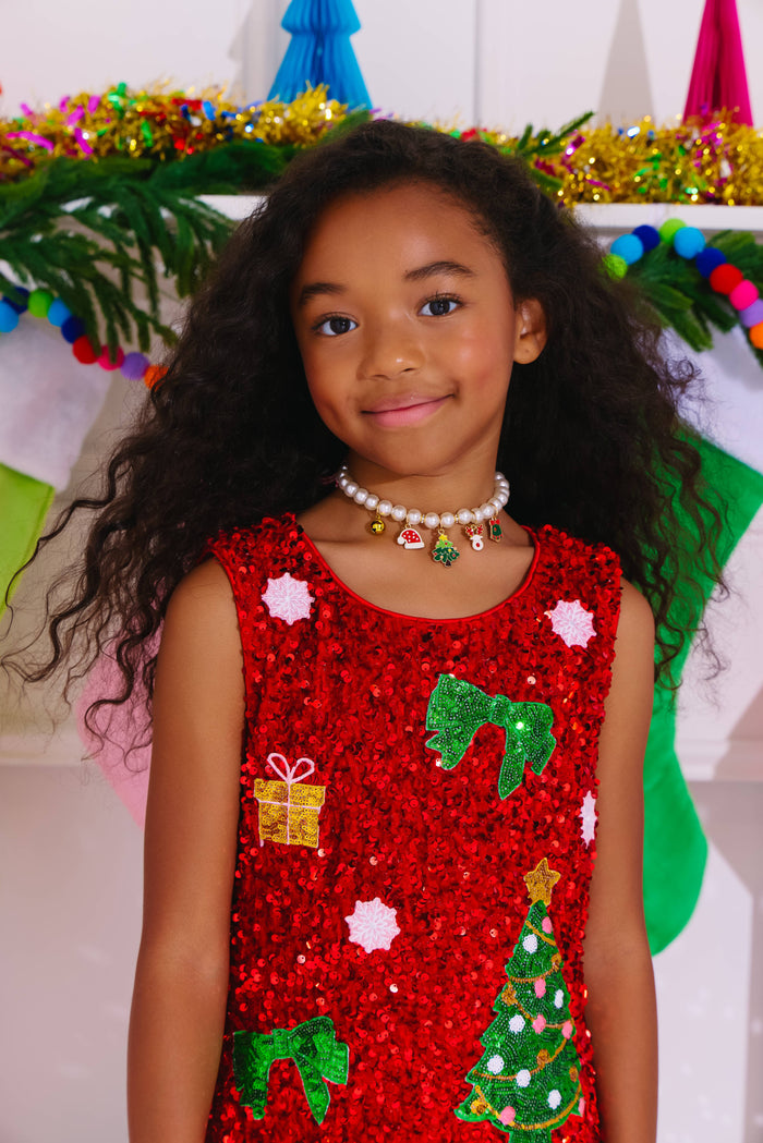 Lola + The Boys Dress Christmas Shimmer Icon Dress