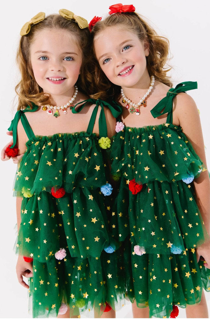 Lola + The Boys Dress Christmas Starry Tulle Dress