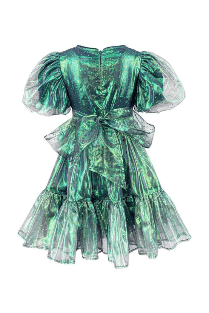 Lola + The Boys Dress Crystal Green Hologram Dress