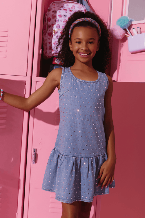 Lola + The Boys Dress 2 Denim Dazzle Gem Dress