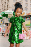 Lola + The Boys Dress Emerald Sparkle Sequin Dress