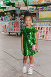Lola + The Boys Dress Emerald Sparkle Sequin Dress