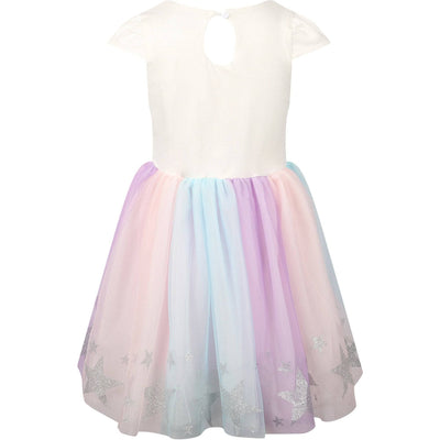 Lola + The Boys Dress Glitter Wing Unicorn Pastel Dress
