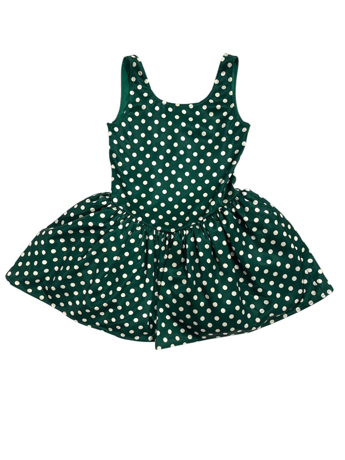 Lola + The Boys Dress Green Polka Dot Flare Dress