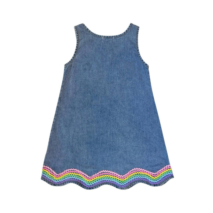 Lola + The Boys Dress Happy Rainbow Denim Dress