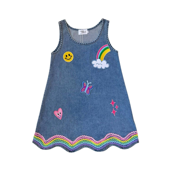Lola + The Boys Dress 2 Happy Rainbow Denim Dress